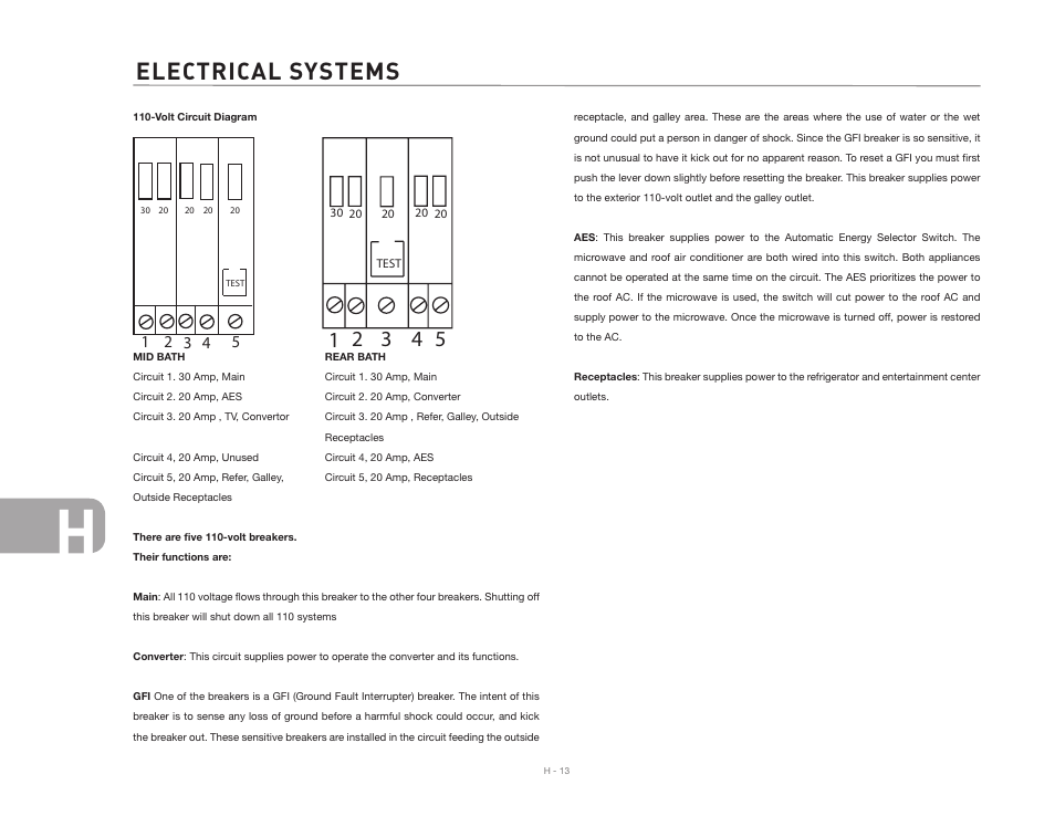 Electrical systems | Airstream NTERSTATE User Manual | Page 88 / 99