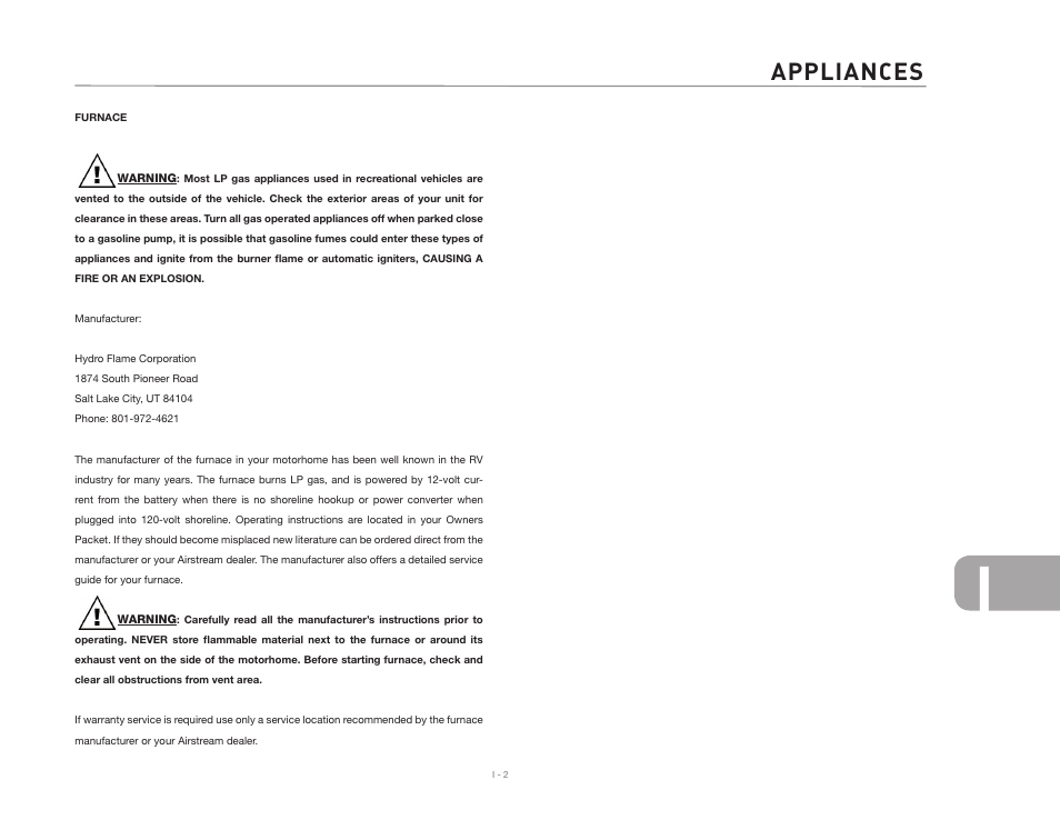 Appliances | Airstream NTERSTATE User Manual | Page 91 / 99