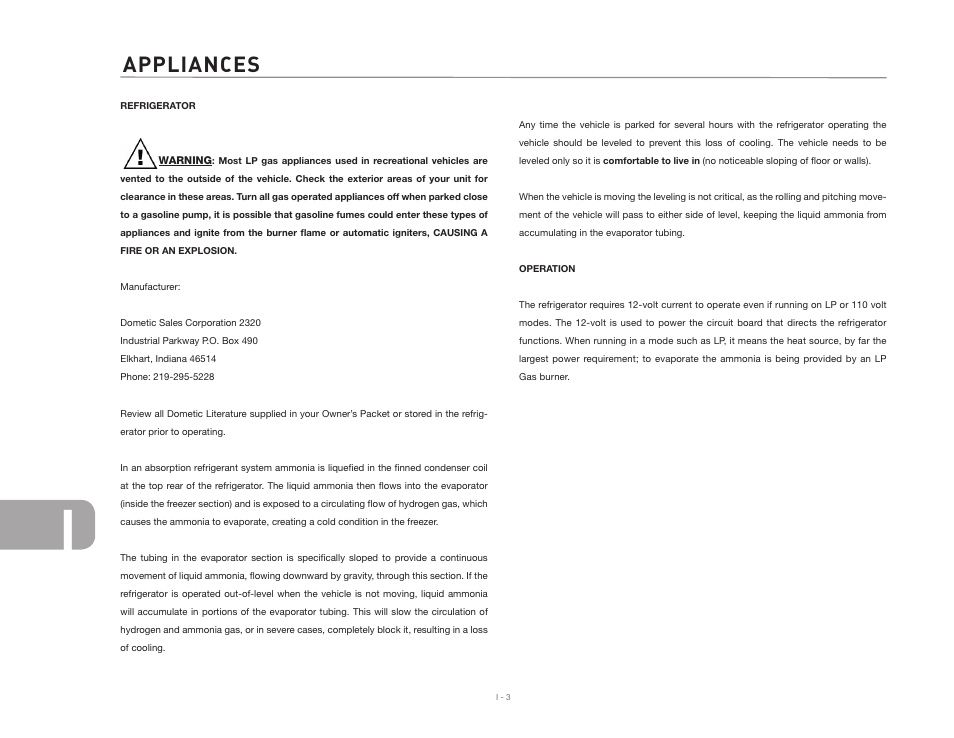 Appliances | Airstream NTERSTATE User Manual | Page 92 / 99