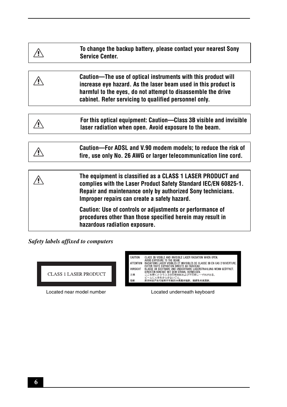 Sony VGN-TX850P User Manual | Page 6 / 24