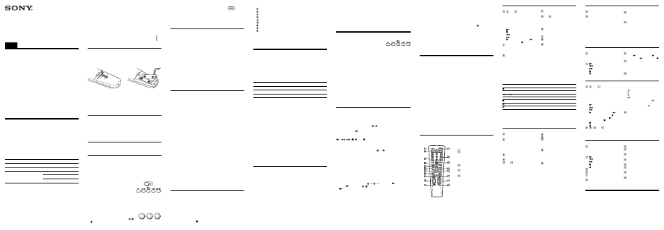 Sony RM-V301 User Manual | 2 pages