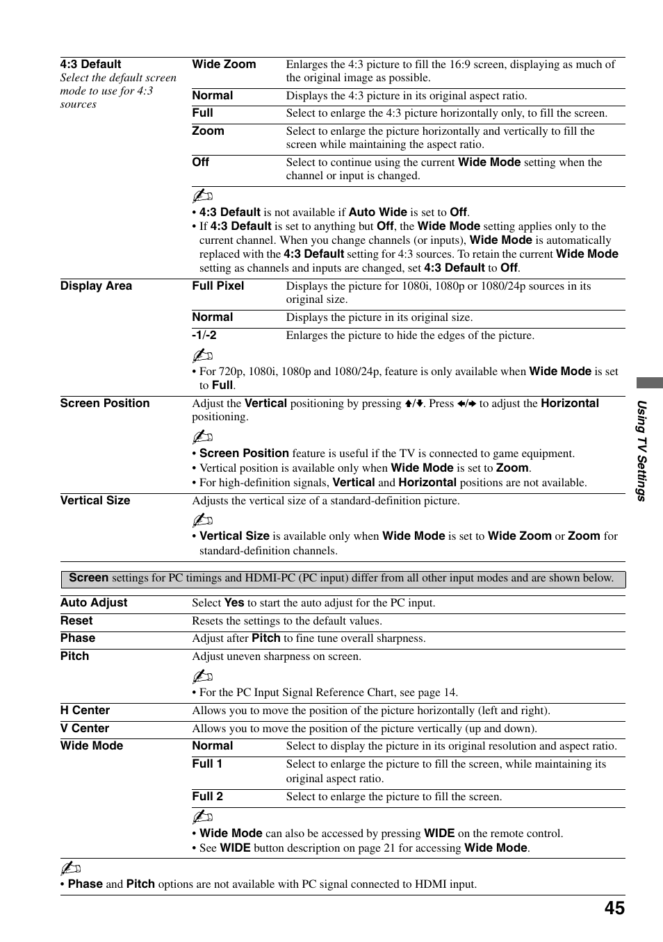 Sony KDL-52XBR7 User Manual | Page 45 / 60