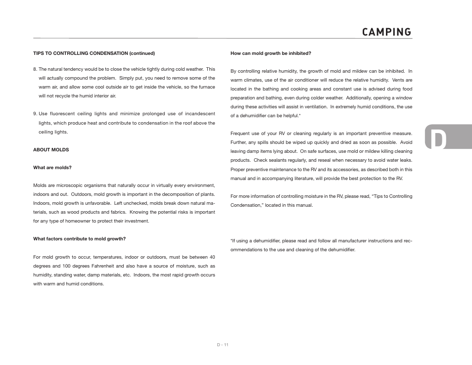 Camping | Airstream 390 User Manual | Page 37 / 103
