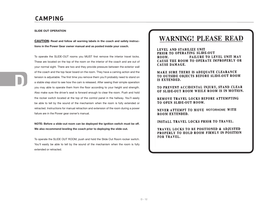 Camping | Airstream 390 User Manual | Page 38 / 103
