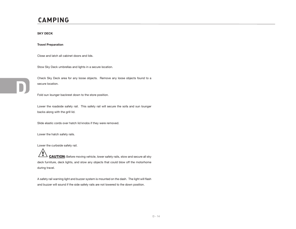 Camping | Airstream 390 User Manual | Page 40 / 103