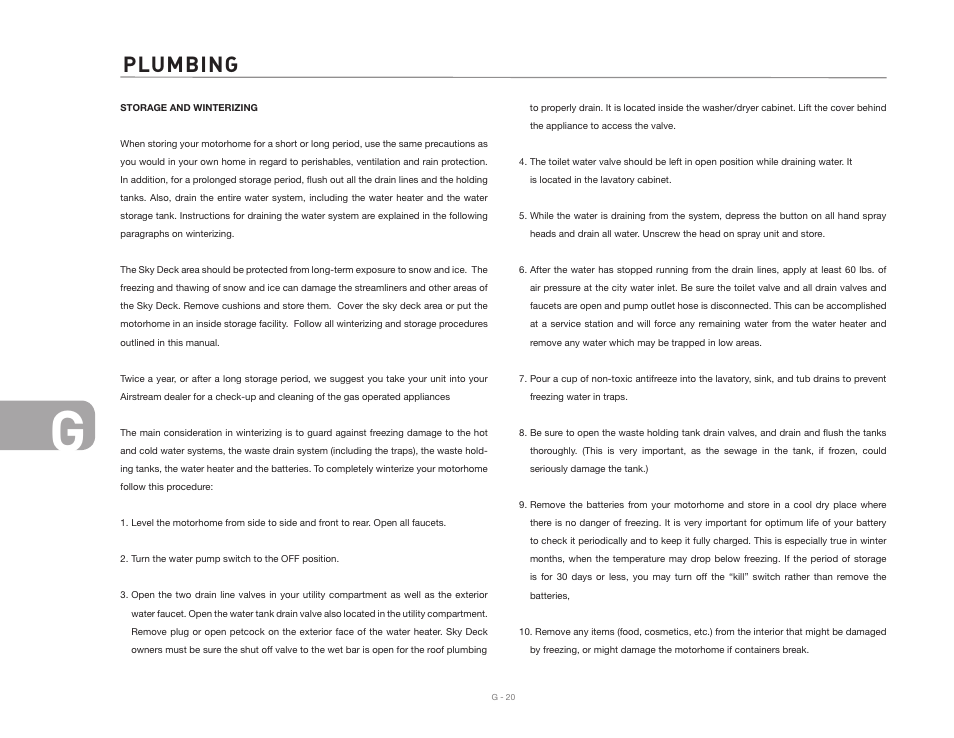 Plumbing | Airstream 390 User Manual | Page 66 / 103