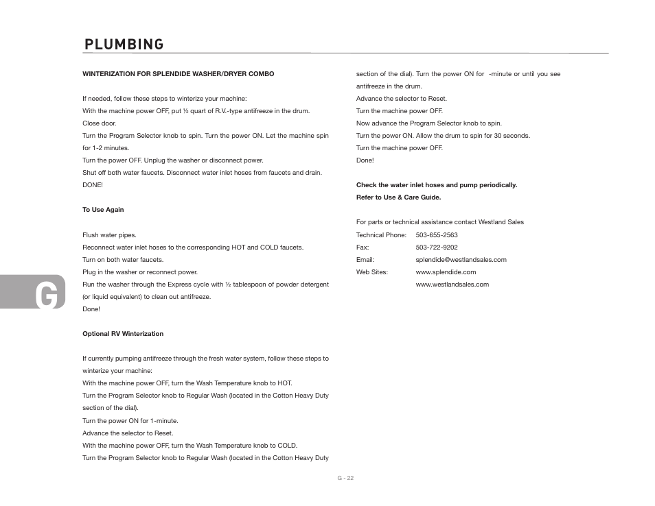 Plumbing | Airstream 390 User Manual | Page 68 / 103