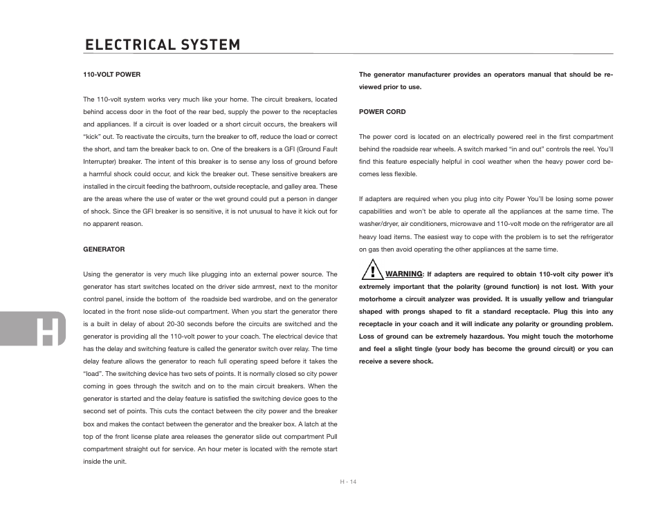 Electrical system | Airstream 390 User Manual | Page 86 / 103