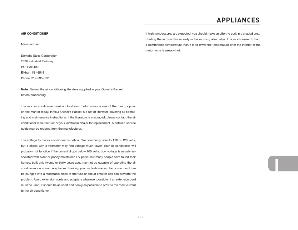 Appliances | Airstream 390 User Manual | Page 95 / 103