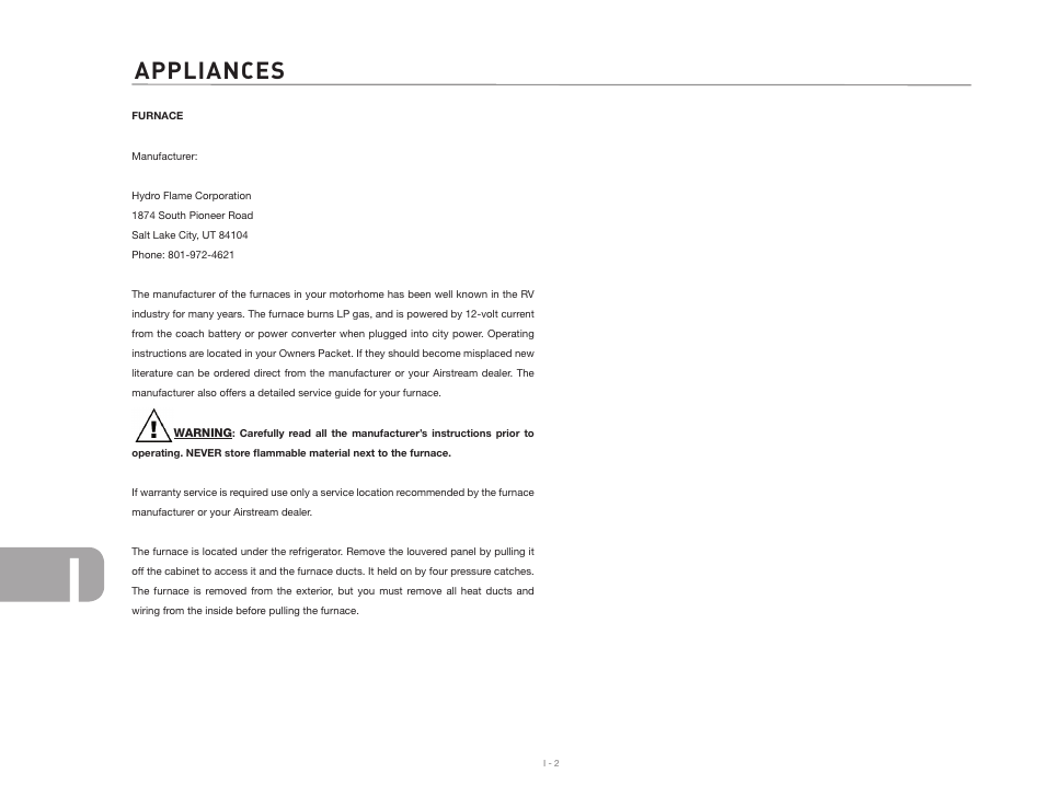 Appliances | Airstream 390 User Manual | Page 96 / 103