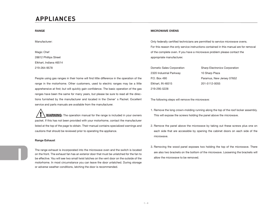 Appliances | Airstream 390 User Manual | Page 98 / 103