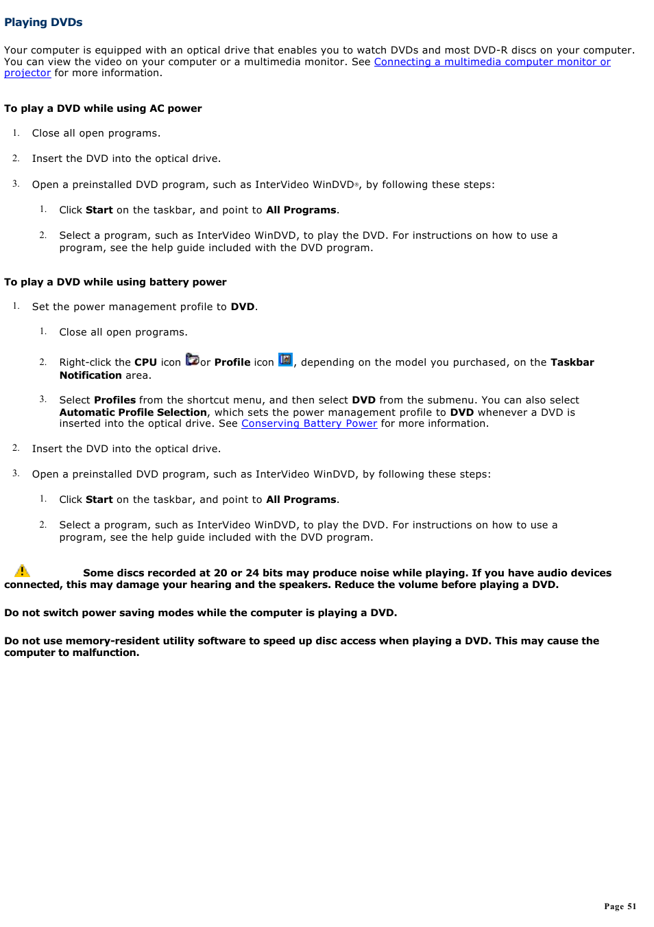 Playing dvds | Sony PCG-TR3AP1 User Manual | Page 51 / 199