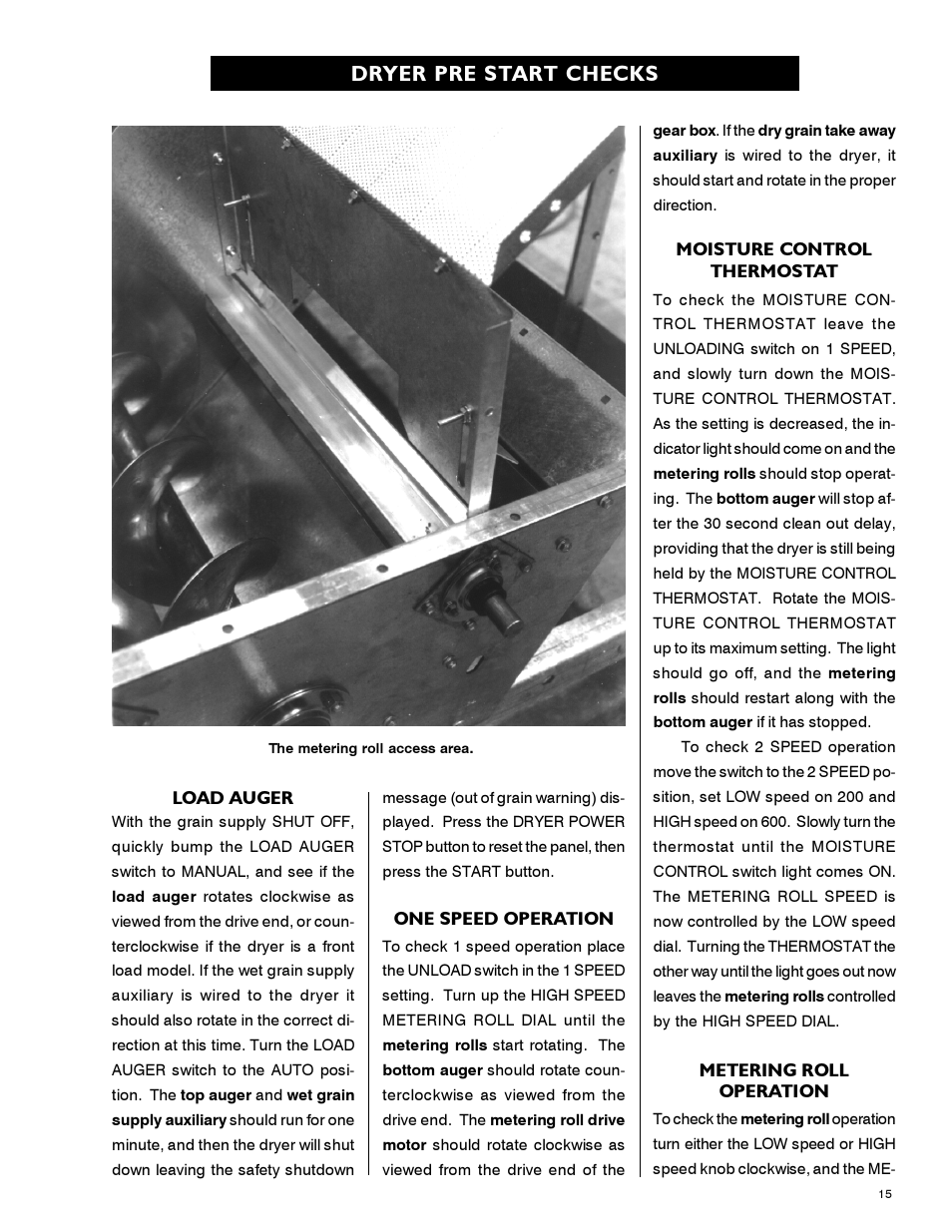 Dryer pre start checks | Airstream 1100 SERIES SINGLE FAN PNEG-339 User Manual | Page 15 / 54