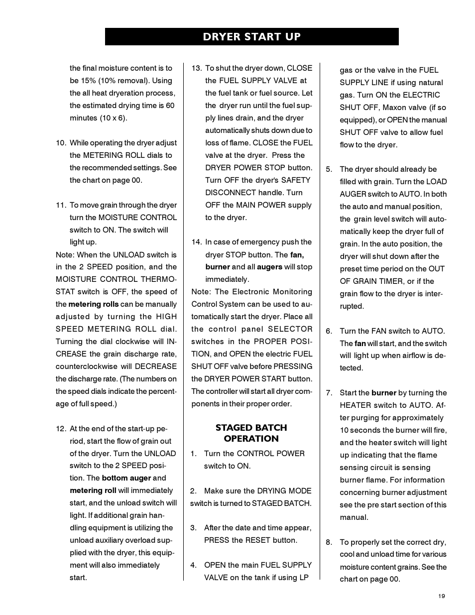 Dryer start up | Airstream 1100 SERIES SINGLE FAN PNEG-339 User Manual | Page 19 / 54