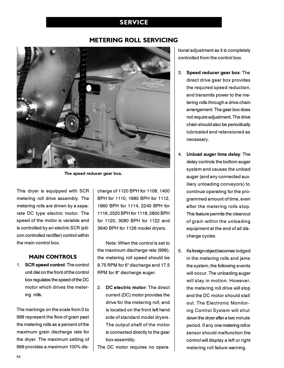 Metering roll servicing service | Airstream 1100 SERIES SINGLE FAN PNEG-339 User Manual | Page 34 / 54