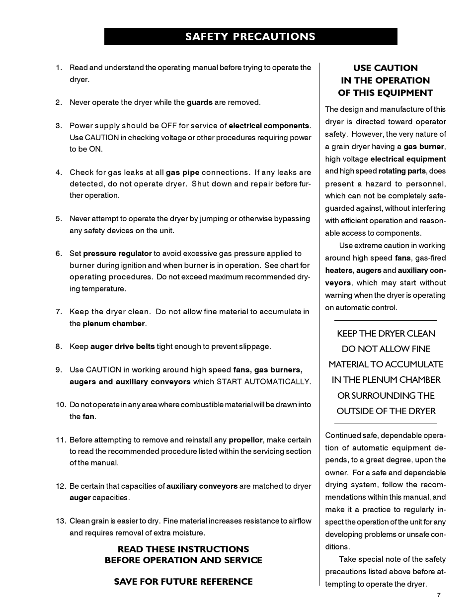 Safety precautions | Airstream 1100 SERIES SINGLE FAN PNEG-339 User Manual | Page 7 / 54