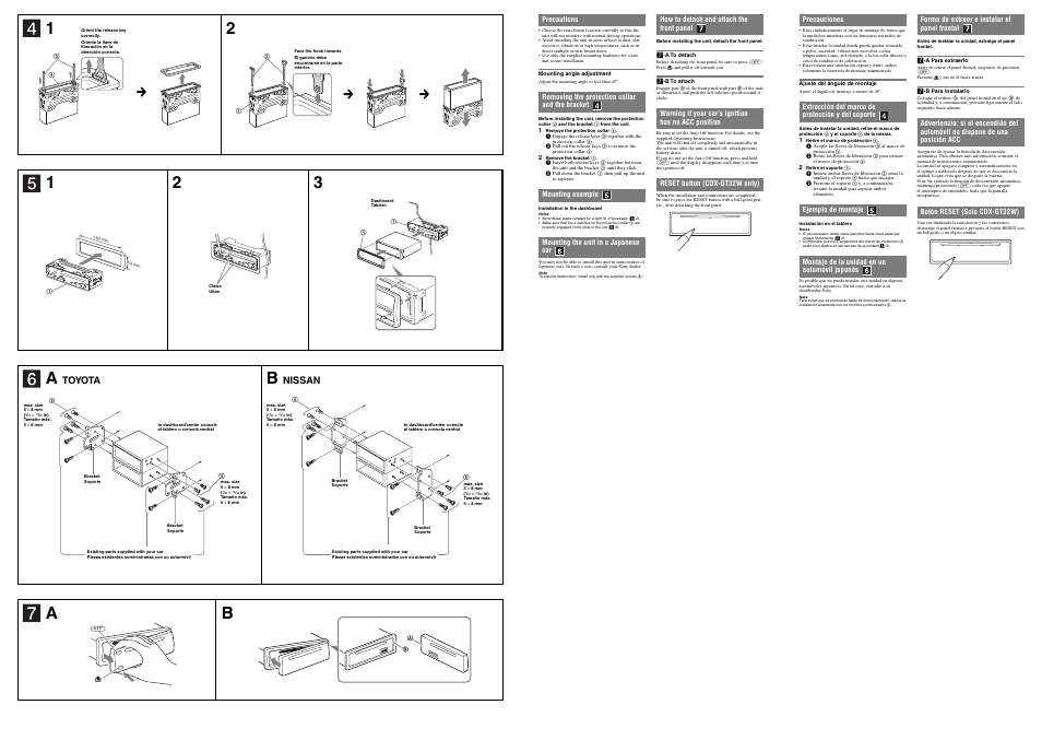 Toyota, Nissan | Sony CDX-GT22W User Manual | Page 2 / 2