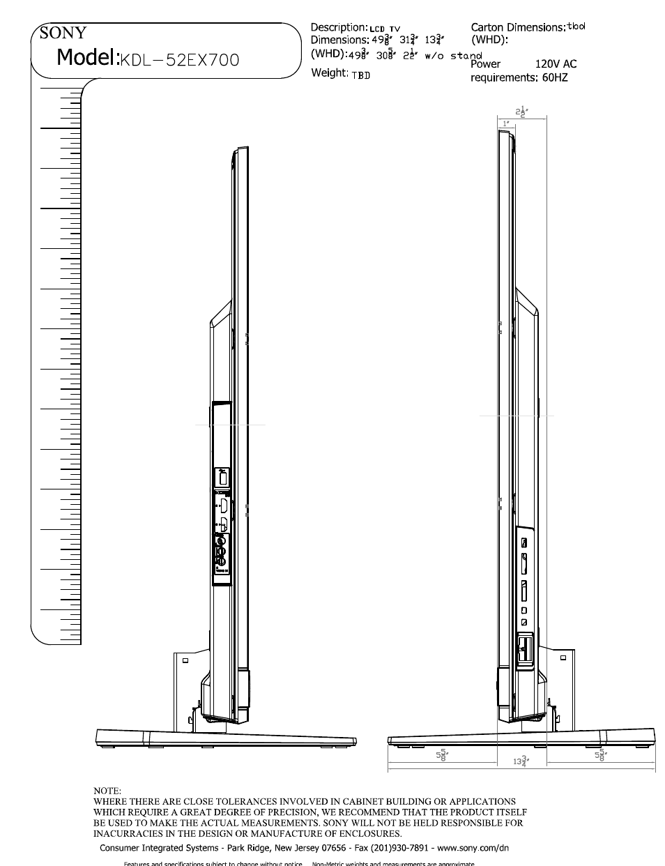 Sony KDL-52EX700 User Manual | Page 3 / 6