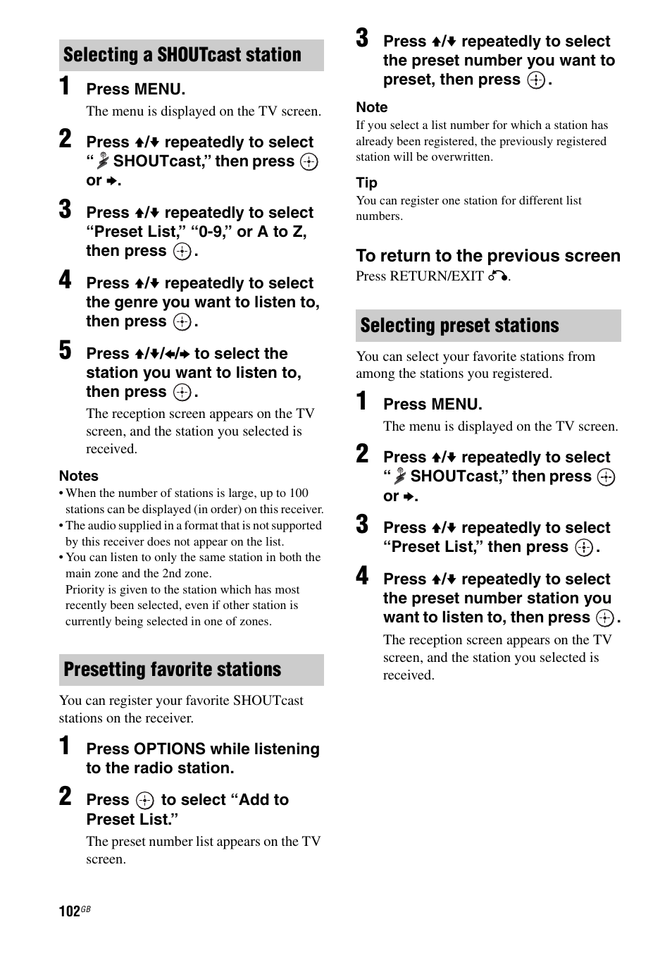 Sony STR-DA5500ES User Manual | Page 102 / 198