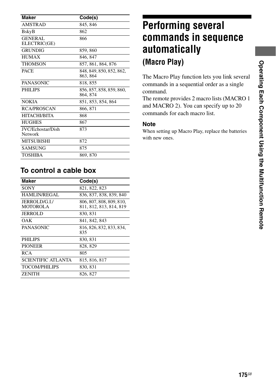 Performing several commands in sequence, Automatically (macro play), Macro play) | Sony STR-DA5500ES User Manual | Page 175 / 198