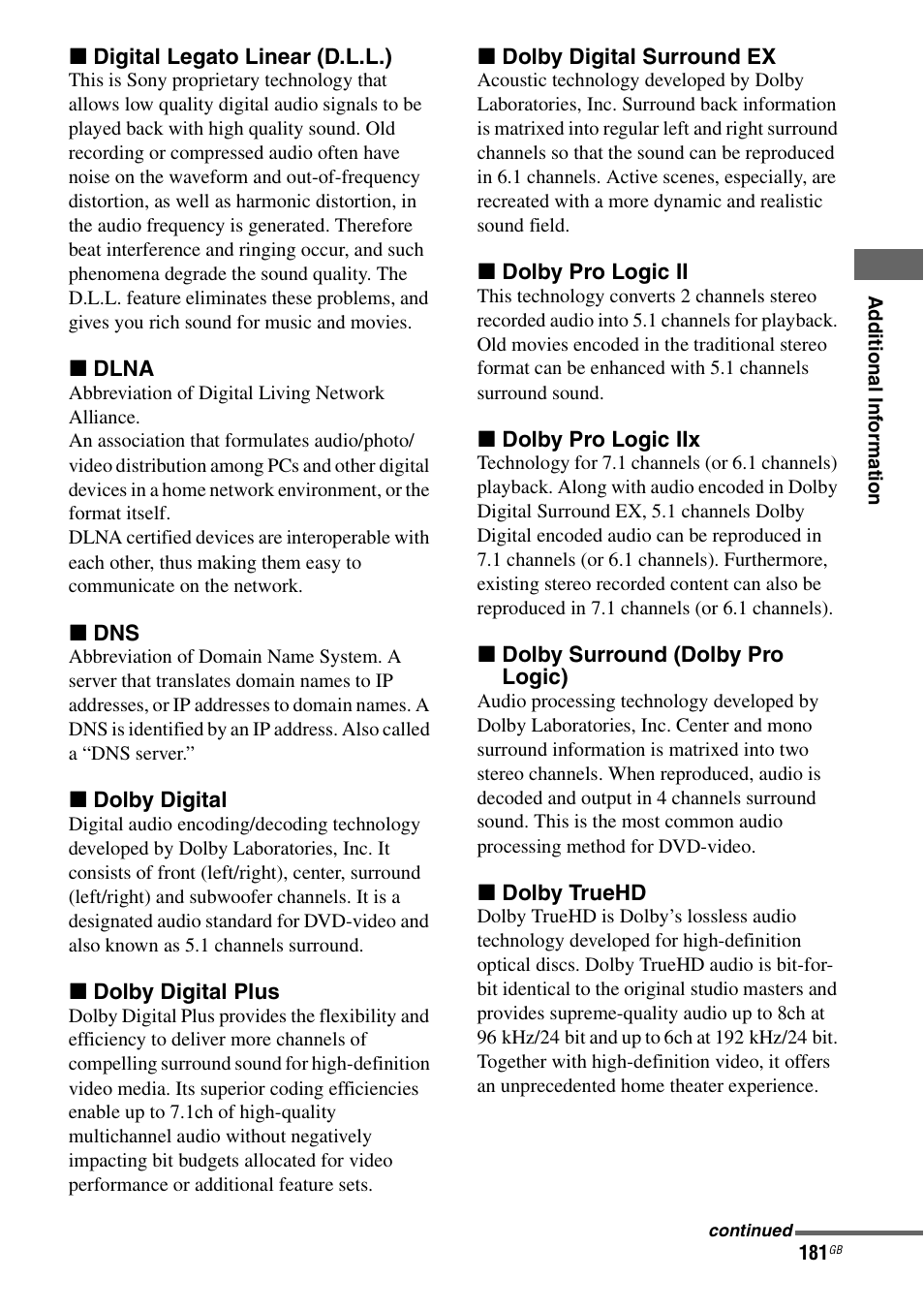 Sony STR-DA5500ES User Manual | Page 181 / 198