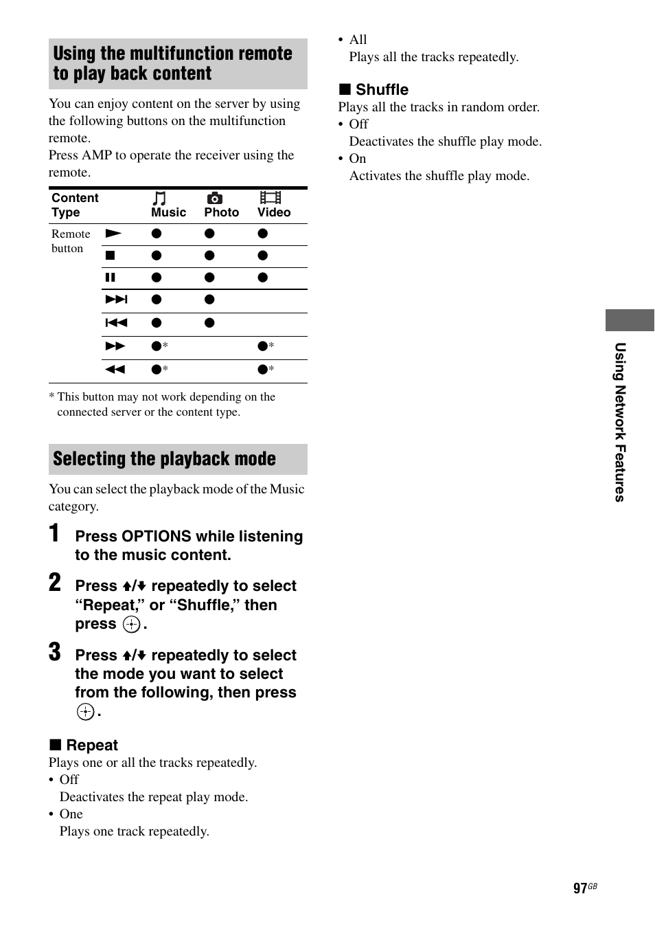 Selecting the playback mode | Sony STR-DA5500ES User Manual | Page 97 / 198