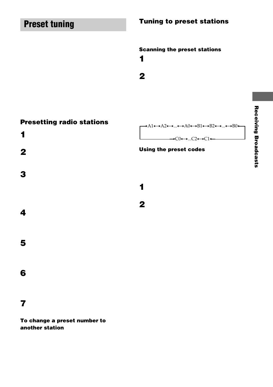 Preset tuning | Sony STR-DE1075 User Manual | Page 37 / 56