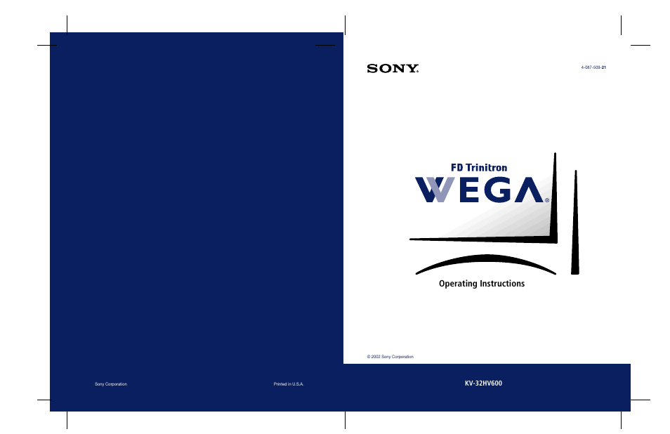 Sony KV-32HV600 User Manual | 89 pages