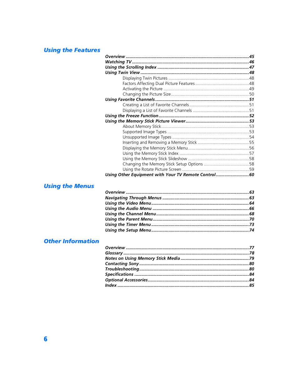 Sony KV-32HV600 User Manual | Page 7 / 89