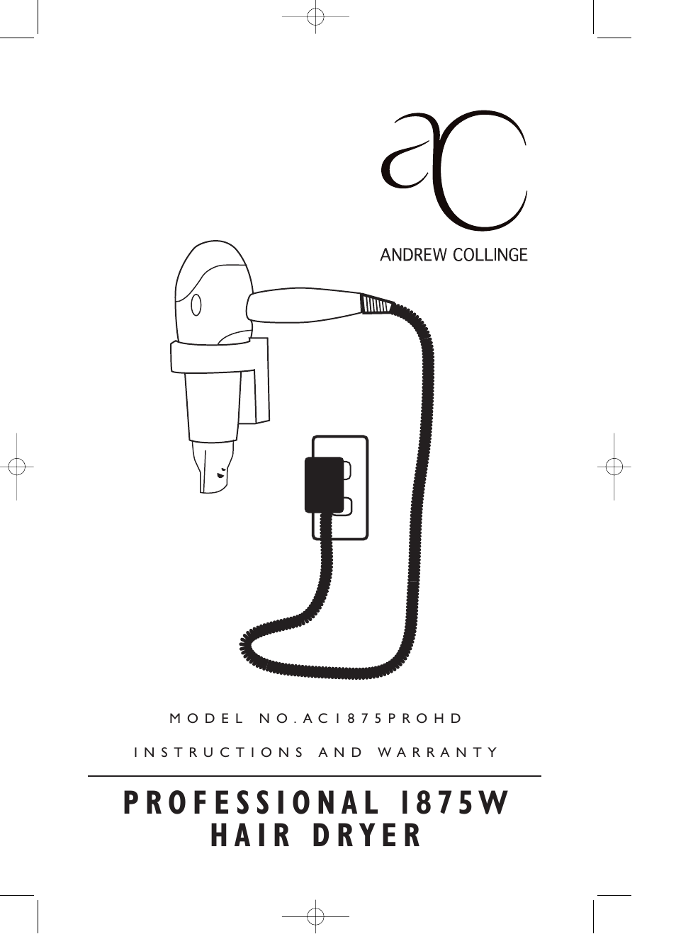 Salton, Inc AC1875PROHD User Manual | 12 pages