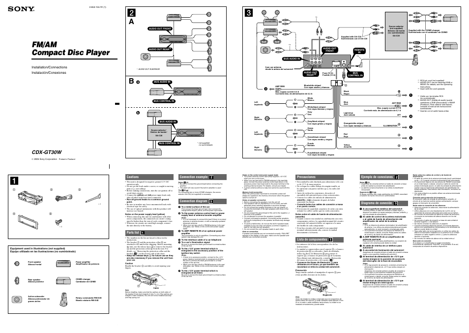 Sony CDX-GT30W User Manual | 2 pages