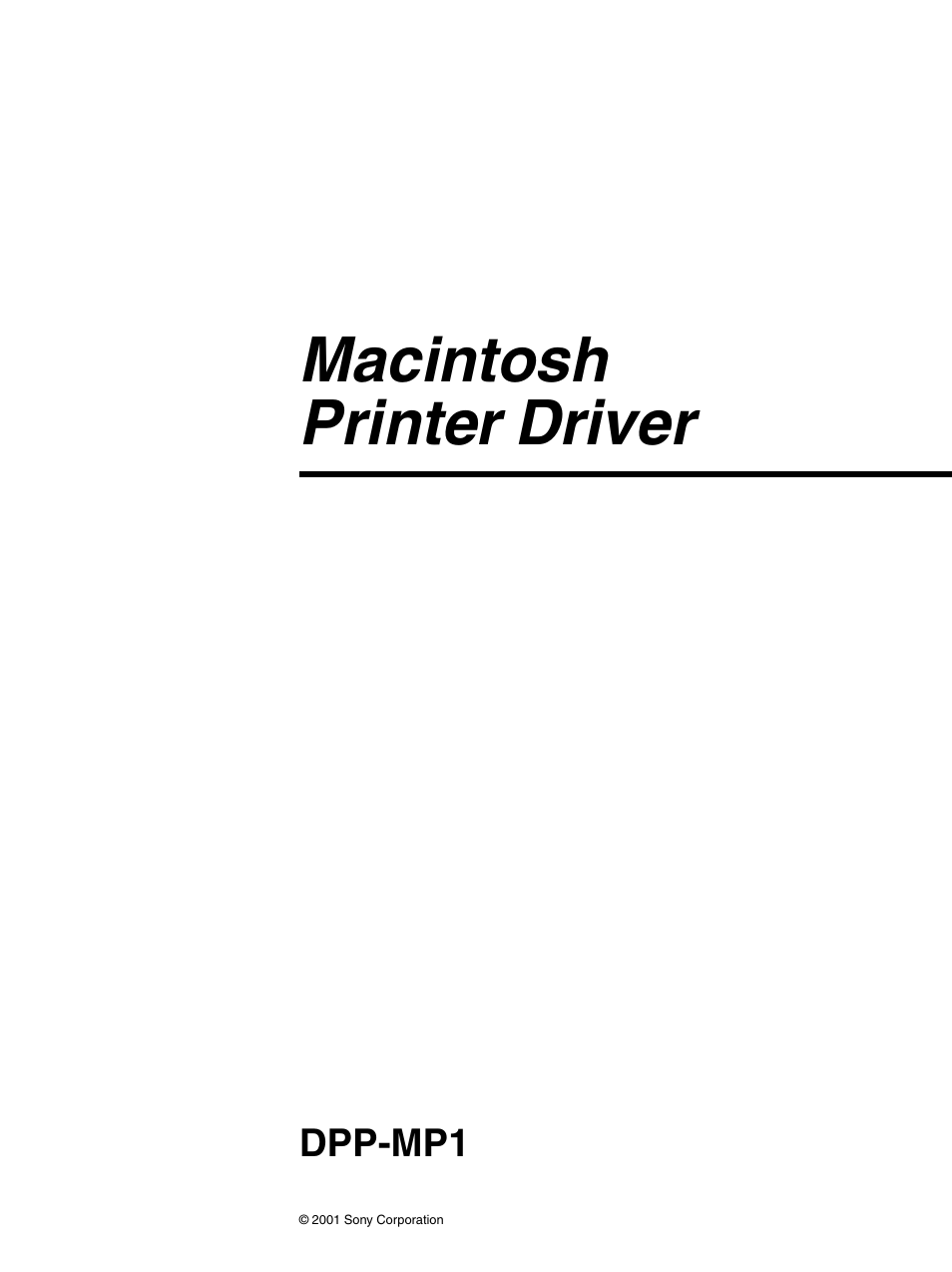 Macintosh printer driver | Sony DPP-MP1 User Manual | Page 22 / 26