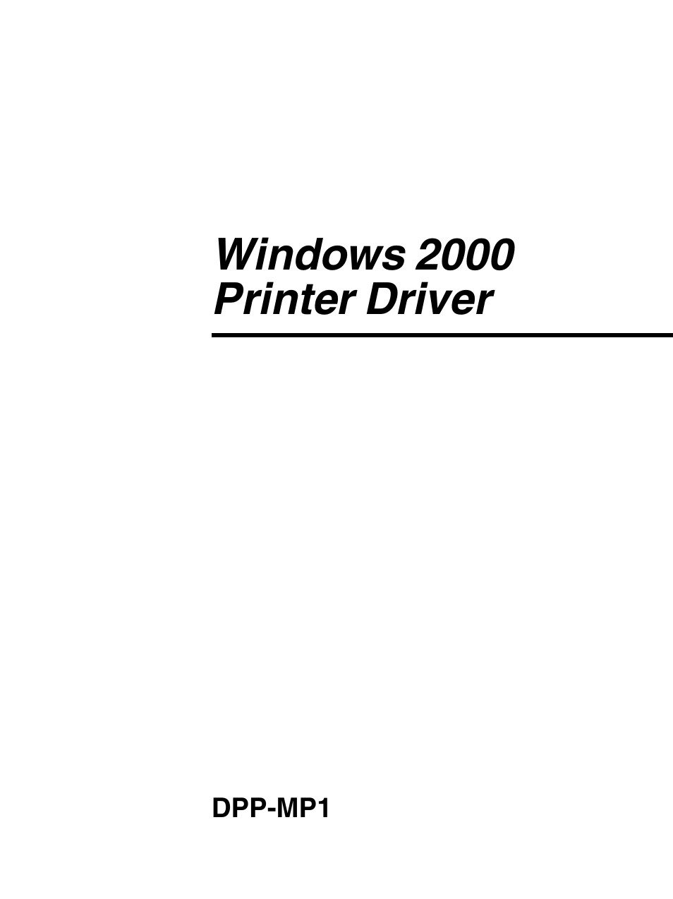 Windows 2000 printer driver | Sony DPP-MP1 User Manual | Page 3 / 26