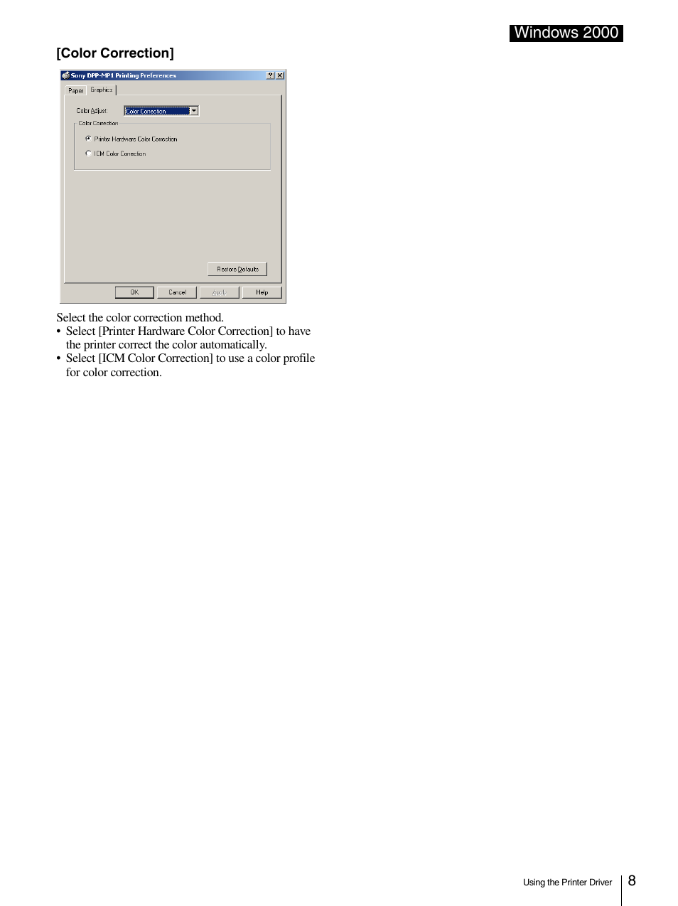 Windows 2000 | Sony DPP-MP1 User Manual | Page 8 / 26