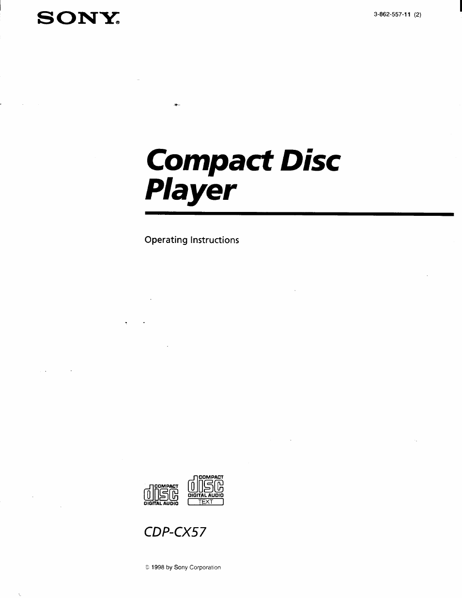 Sony CDP-CX57 User Manual | 33 pages