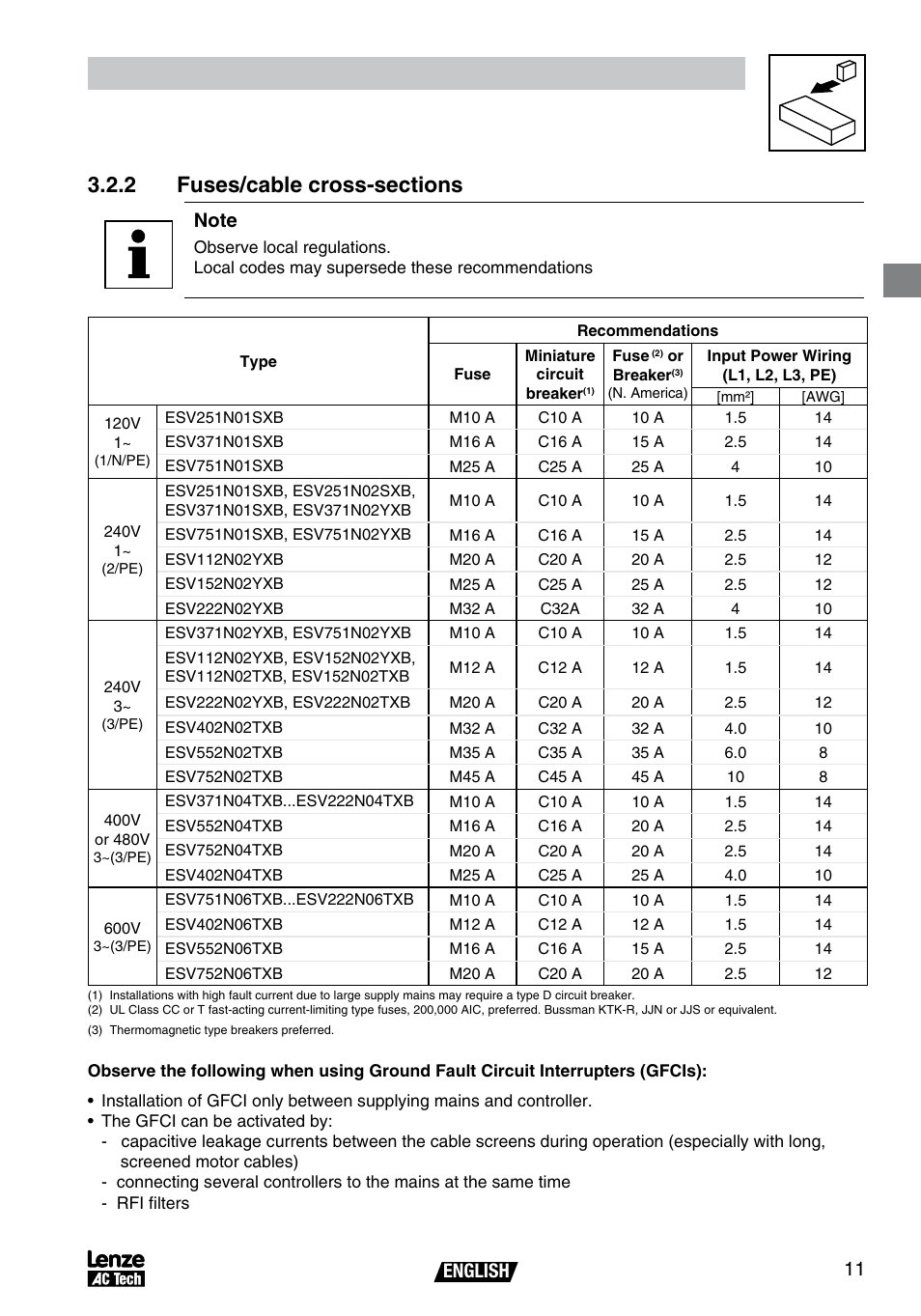 Installation, English | AC International Lenze SV01B User Manual | Page 12 / 38