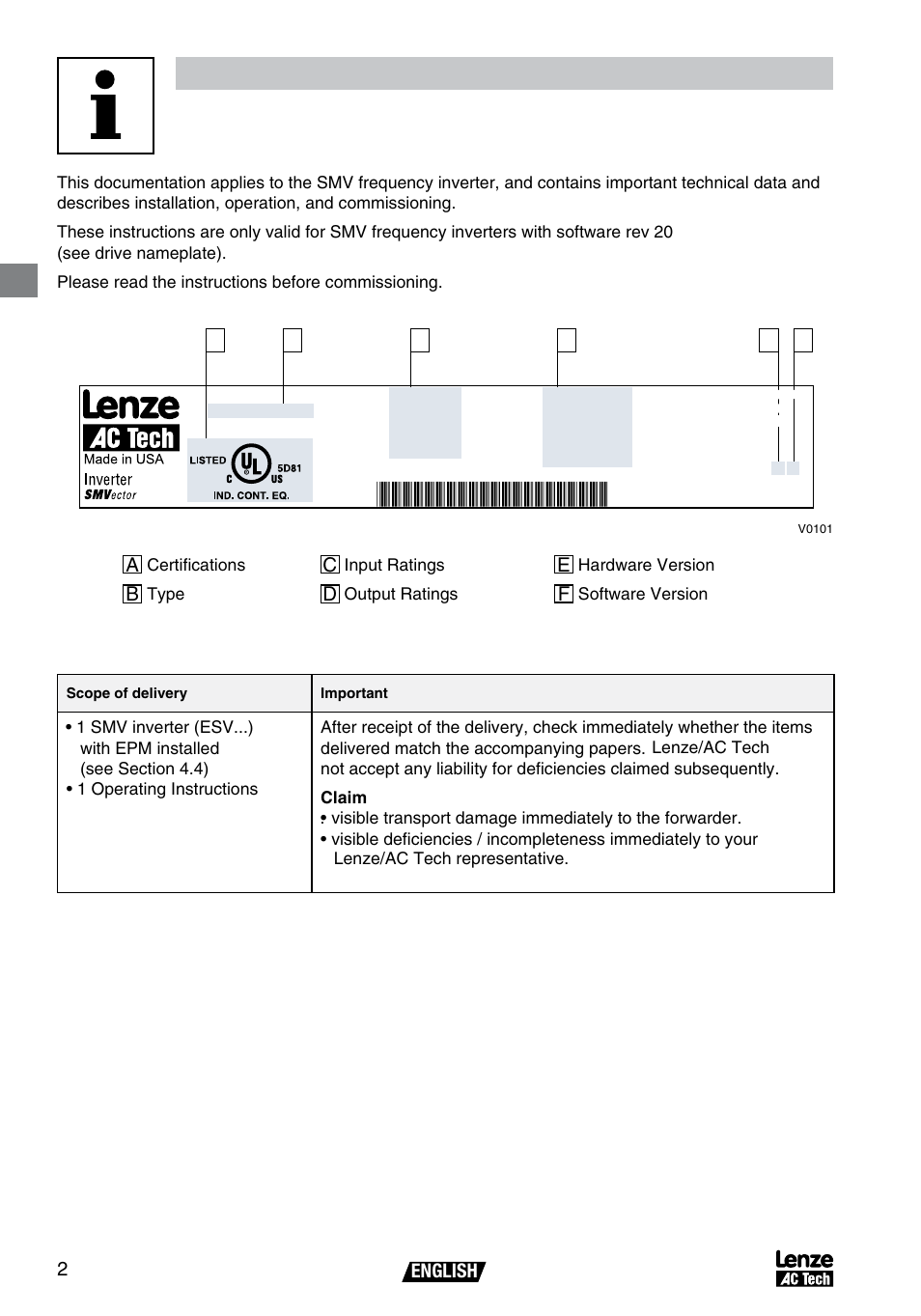 About these instructions | AC International Lenze SV01B User Manual | Page 3 / 38