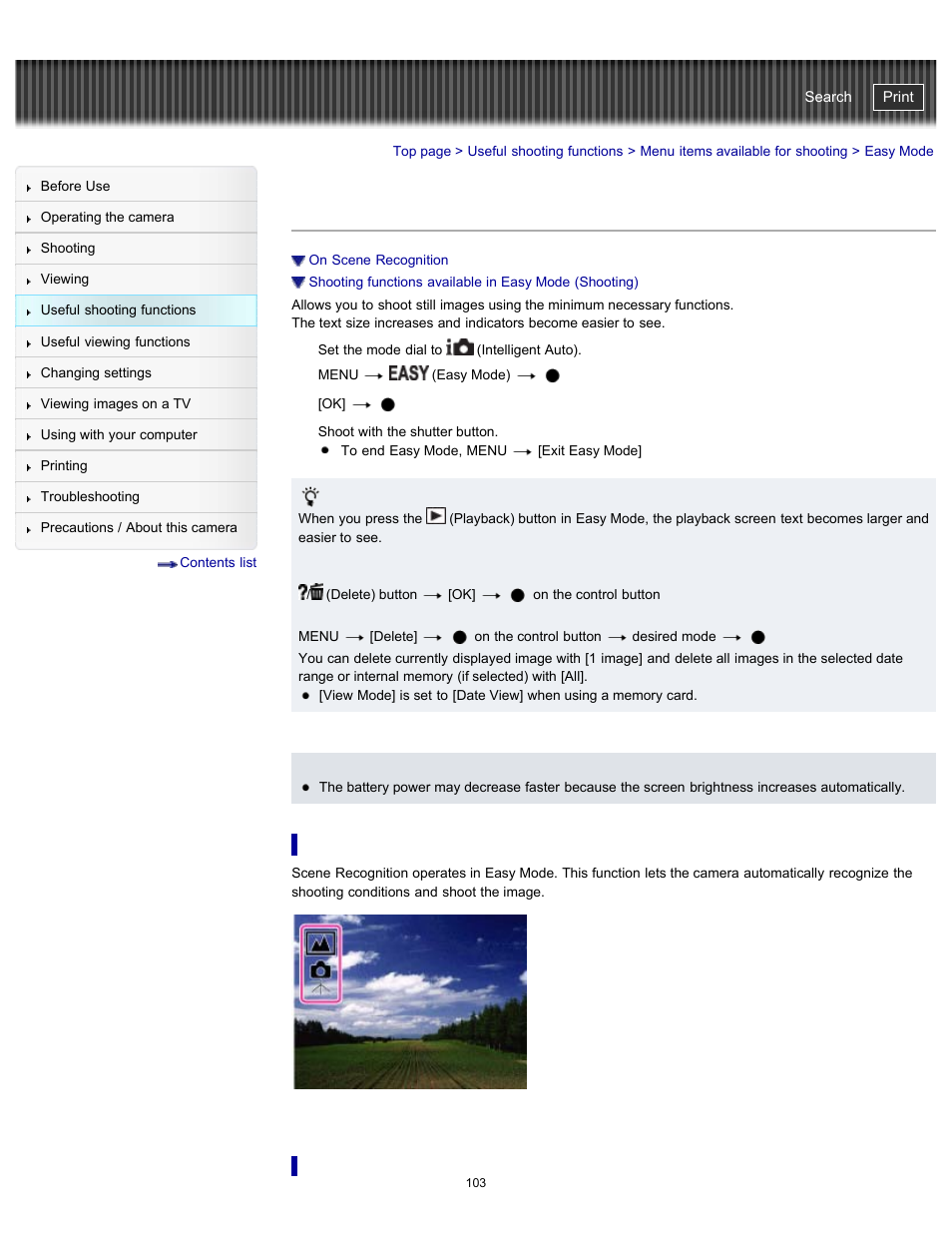 Easy mode, Cyber-shot user guide | Sony DSC-HX300 User Manual | Page 110 / 252