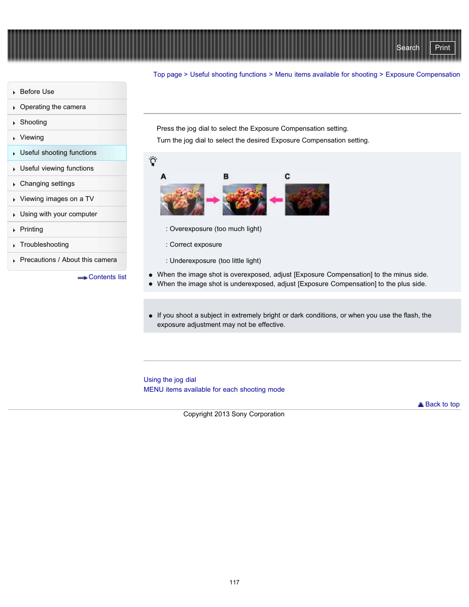 Exposure compensation, Cyber-shot user guide | Sony DSC-HX300 User Manual | Page 124 / 252