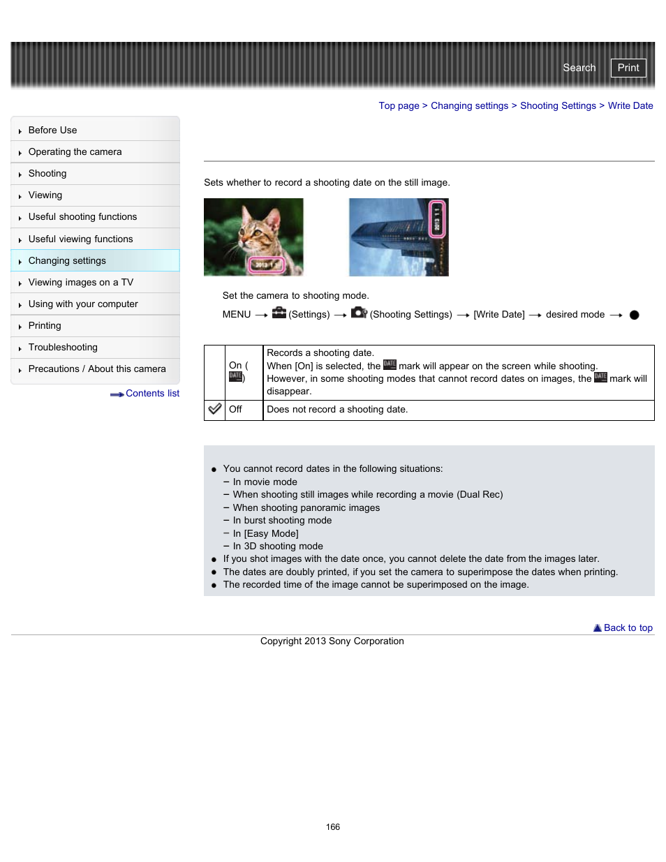 Write date, Cyber-shot user guide | Sony DSC-HX300 User Manual | Page 173 / 252
