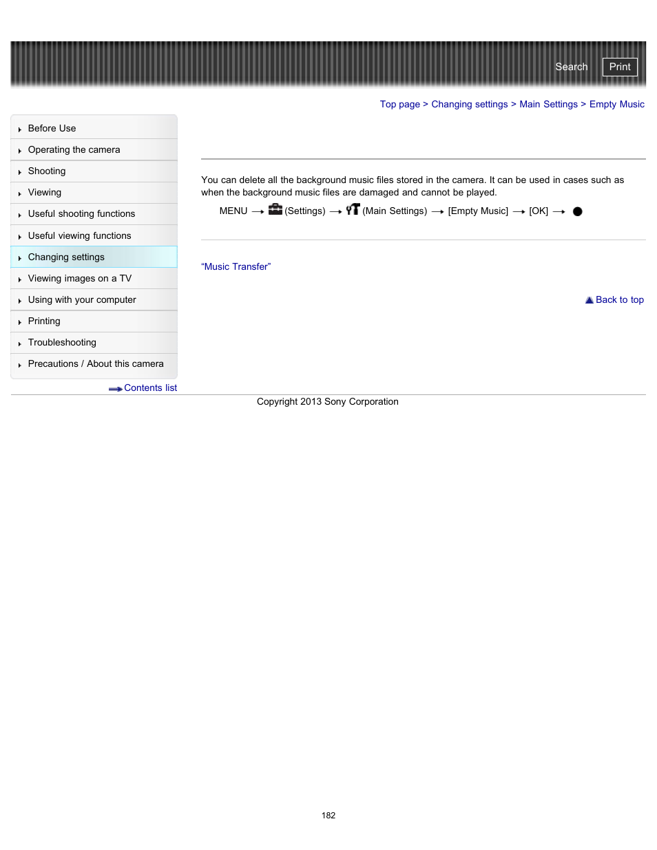 Empty music, Cyber-shot user guide | Sony DSC-HX300 User Manual | Page 189 / 252