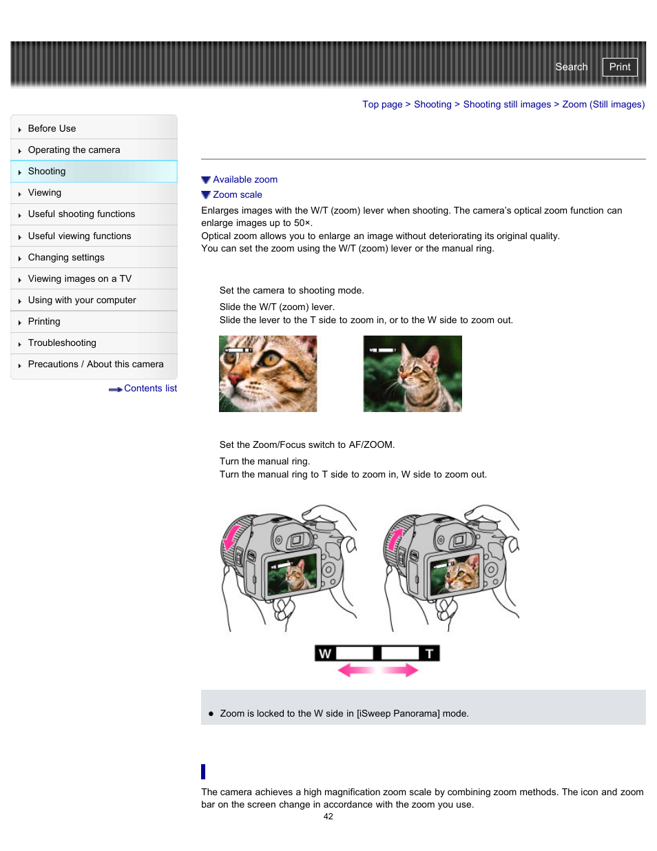 Zoom (still images), Cyber-shot user guide | Sony DSC-HX300 User Manual | Page 49 / 252