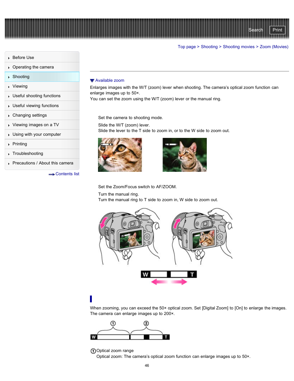 Zoom (movies), Cyber-shot user guide | Sony DSC-HX300 User Manual | Page 53 / 252