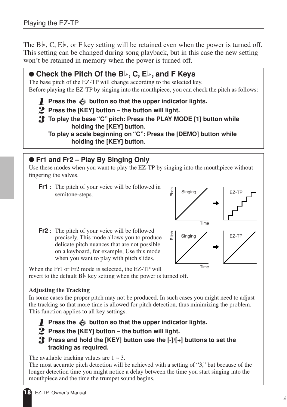 Check the pitch of the b b , c, e b , and f keys | AC International EZ-TP User Manual | Page 18 / 44