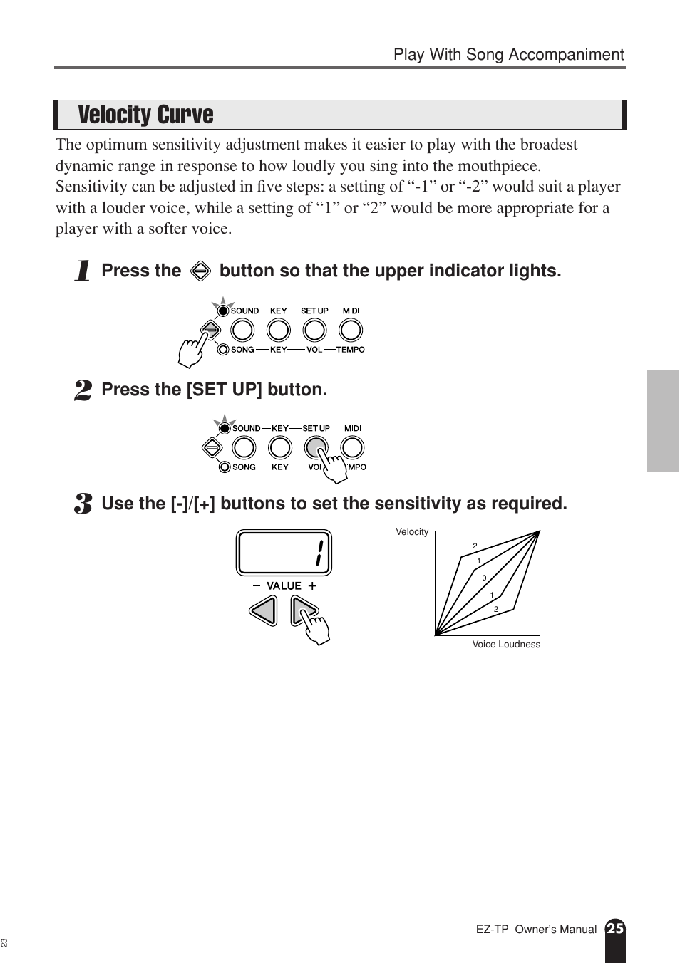 Velocity curve | AC International EZ-TP User Manual | Page 25 / 44