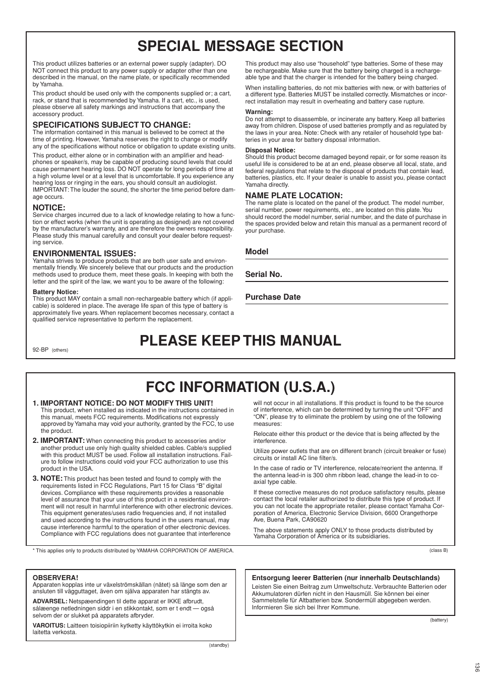 Please keep this manual, Fcc information (u.s.a.) | AC International EZ-TP User Manual | Page 42 / 44