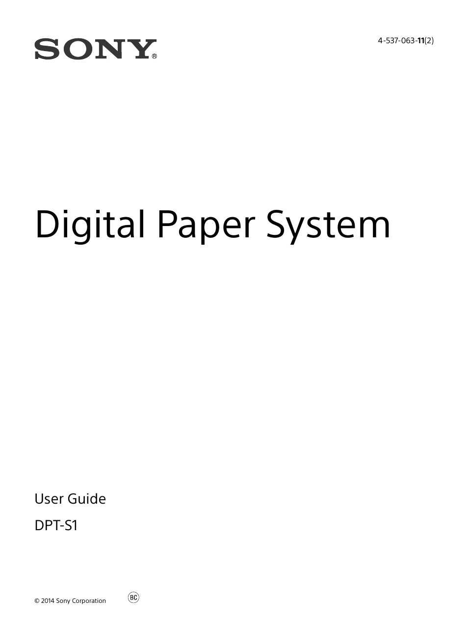 Sony DPT-S1 User Manual | 67 pages