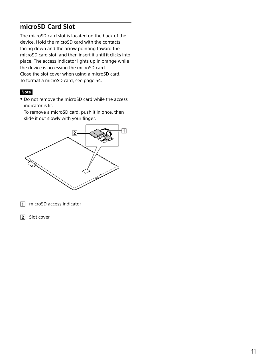 Microsd card slot | Sony DPT-S1 User Manual | Page 11 / 67