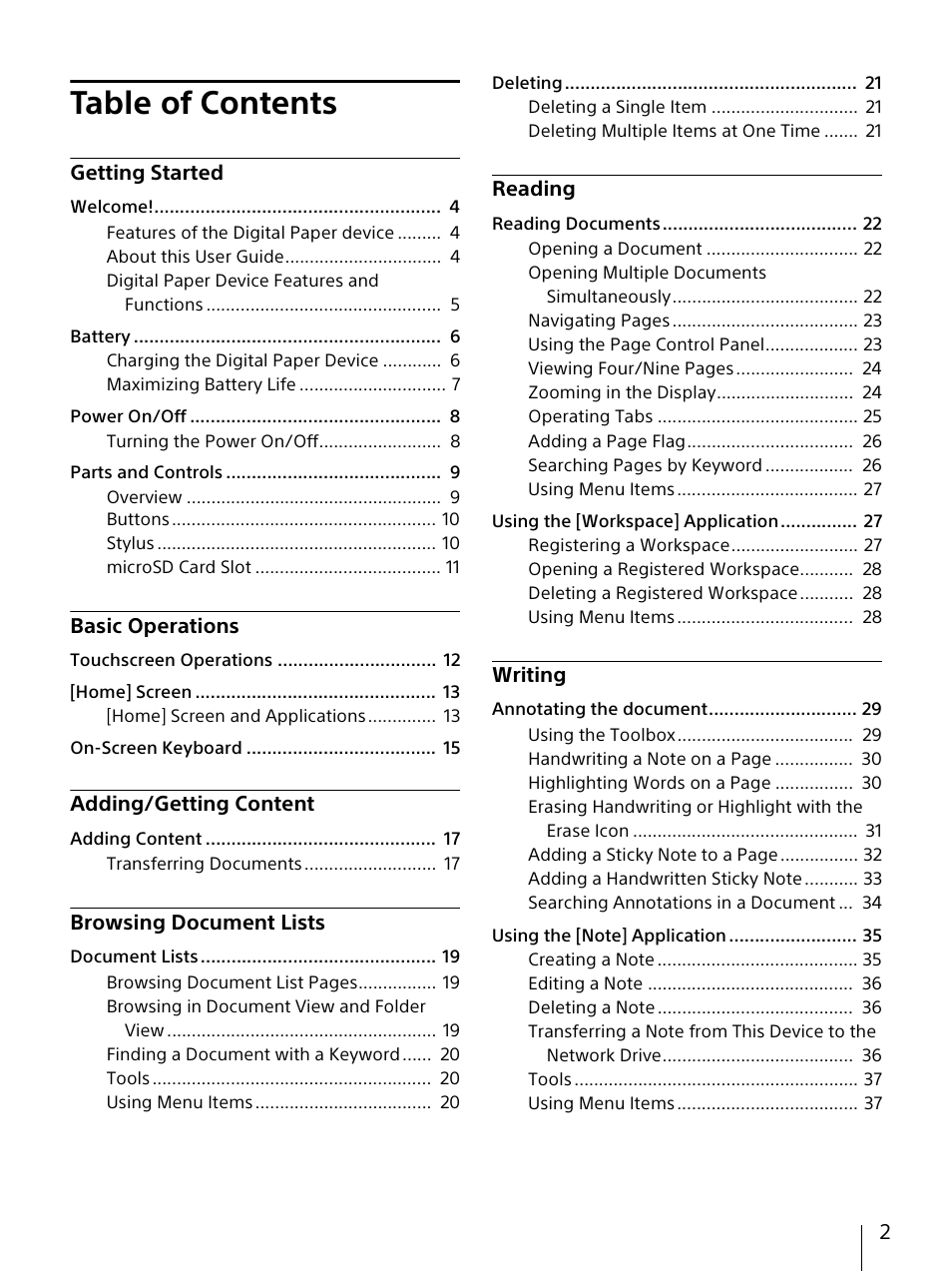 Sony DPT-S1 User Manual | Page 2 / 67