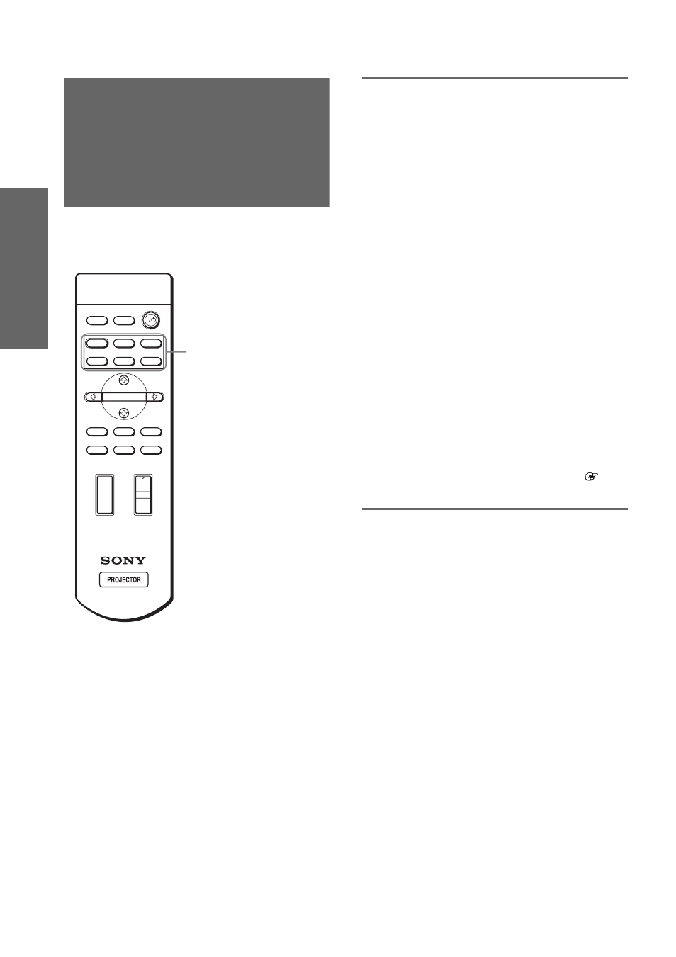 Selecting the picture viewing mode, Proj ecti n g | Sony VPL-HS2 User Manual | Page 22 / 132